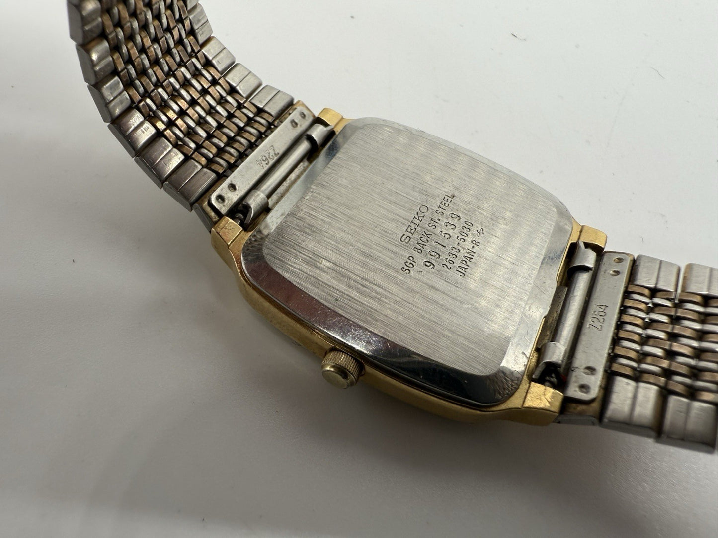 SEIKO VINTAGE GOLD-TONE DAY-DATE QUARTZ NEUE BATTERIE