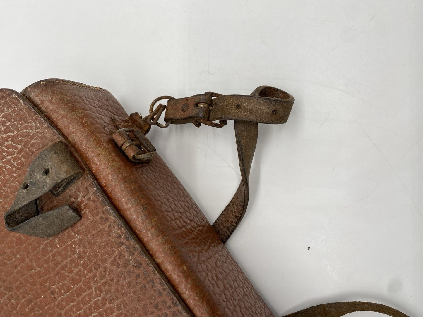 VINTAGE SCHULTASCHE LEDER SCHULRANZEN AKTENTASCHE BRAUN