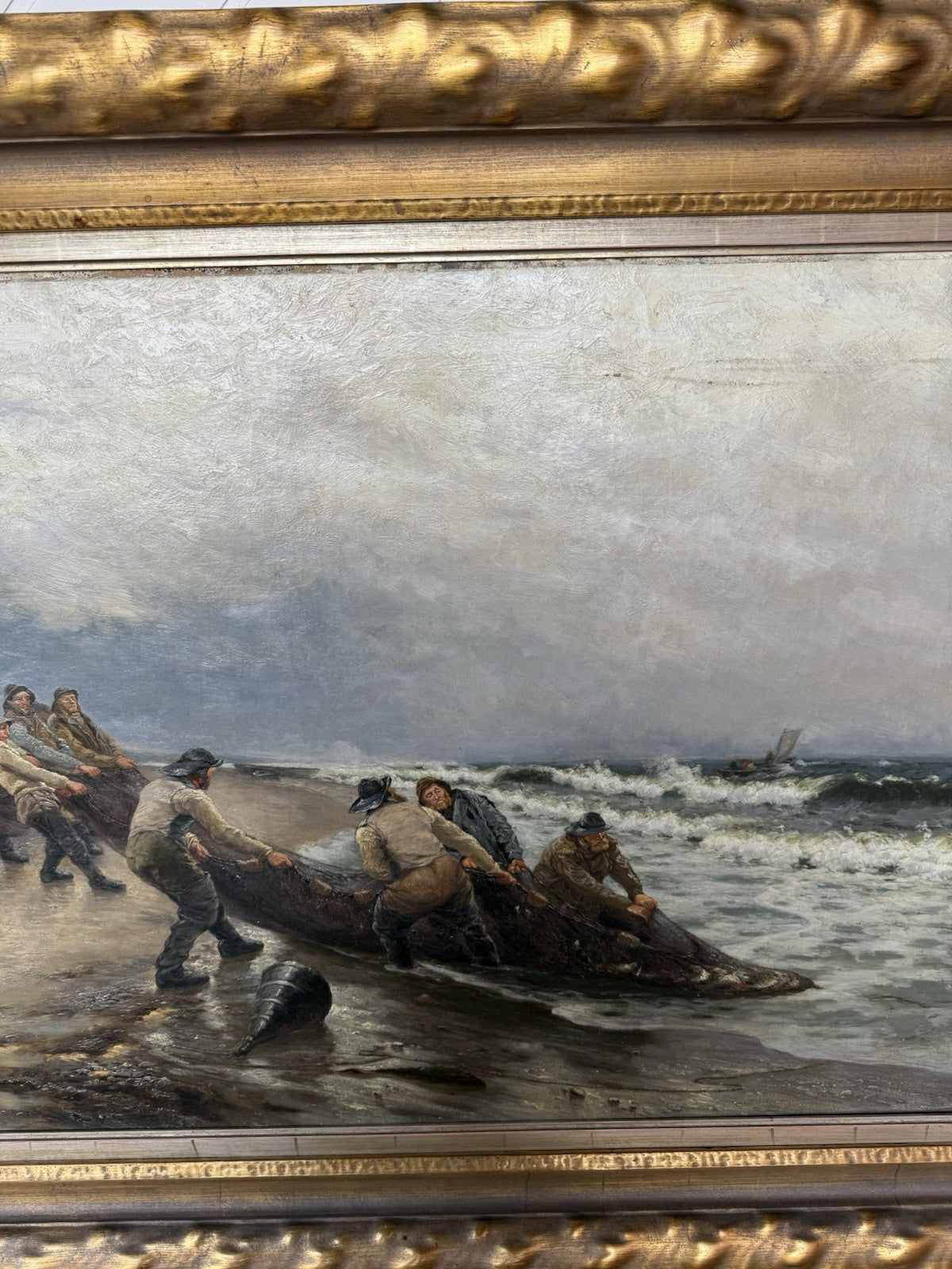 JULIUS RUNGE (1843-1922) ÖL-GEMÄLDE, LEINWAND FISCHER AN DER NORDSEEKÜSTE