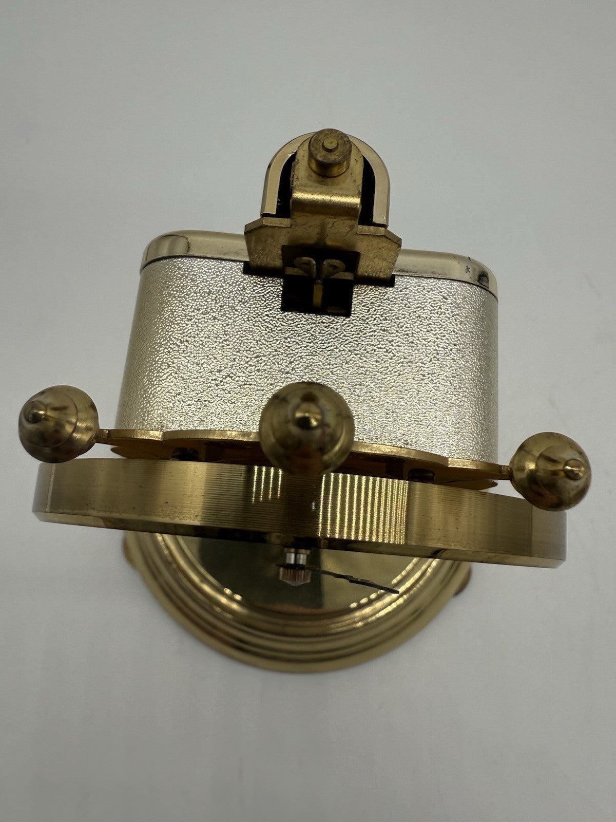 2RETRO DREHPENDELUHR HERMLE KAMINUHR MESSING GOLDFARBEN VINTAGE TISCHUHR