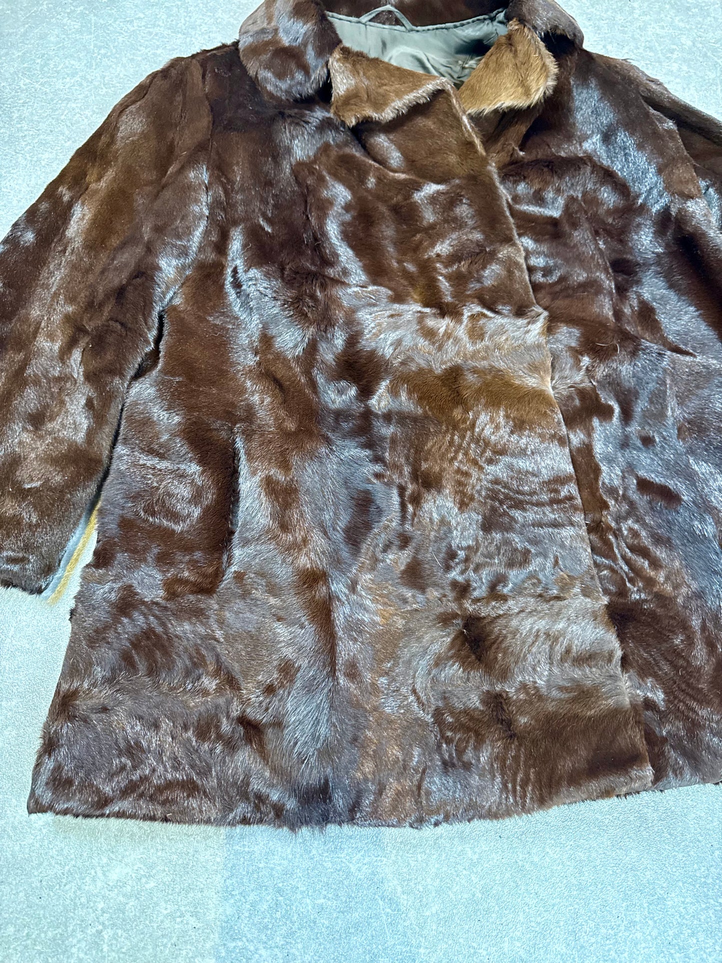 Edler Biber Pelzmantel Echtpelz Braun Sheared Beaver Vintage Damen Gr. M Pelz Moden Loos