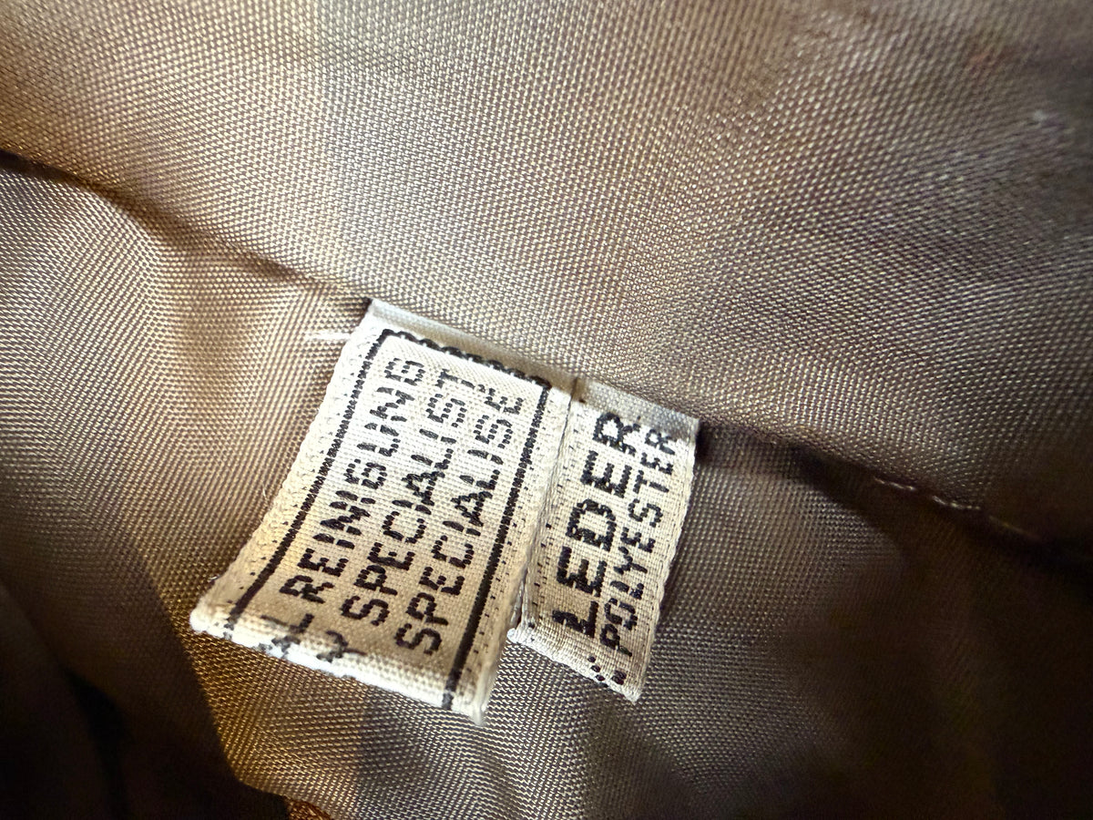 Vintage Ledermantel Gr. 36 Grau Braun Echtleder 80er