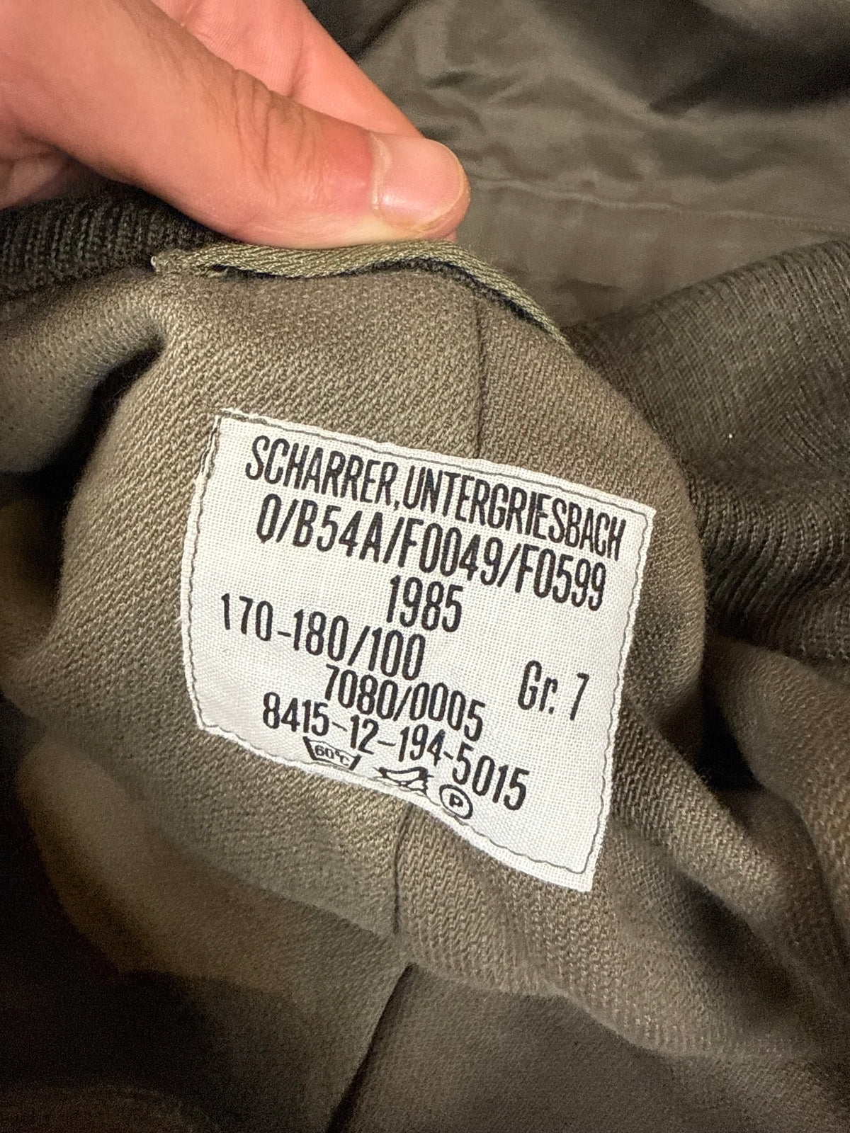 Bundeswehr Fliegerkombi 1985 Gr. 7 Scharrer Pilot Overall mit Innenfutter Vintage