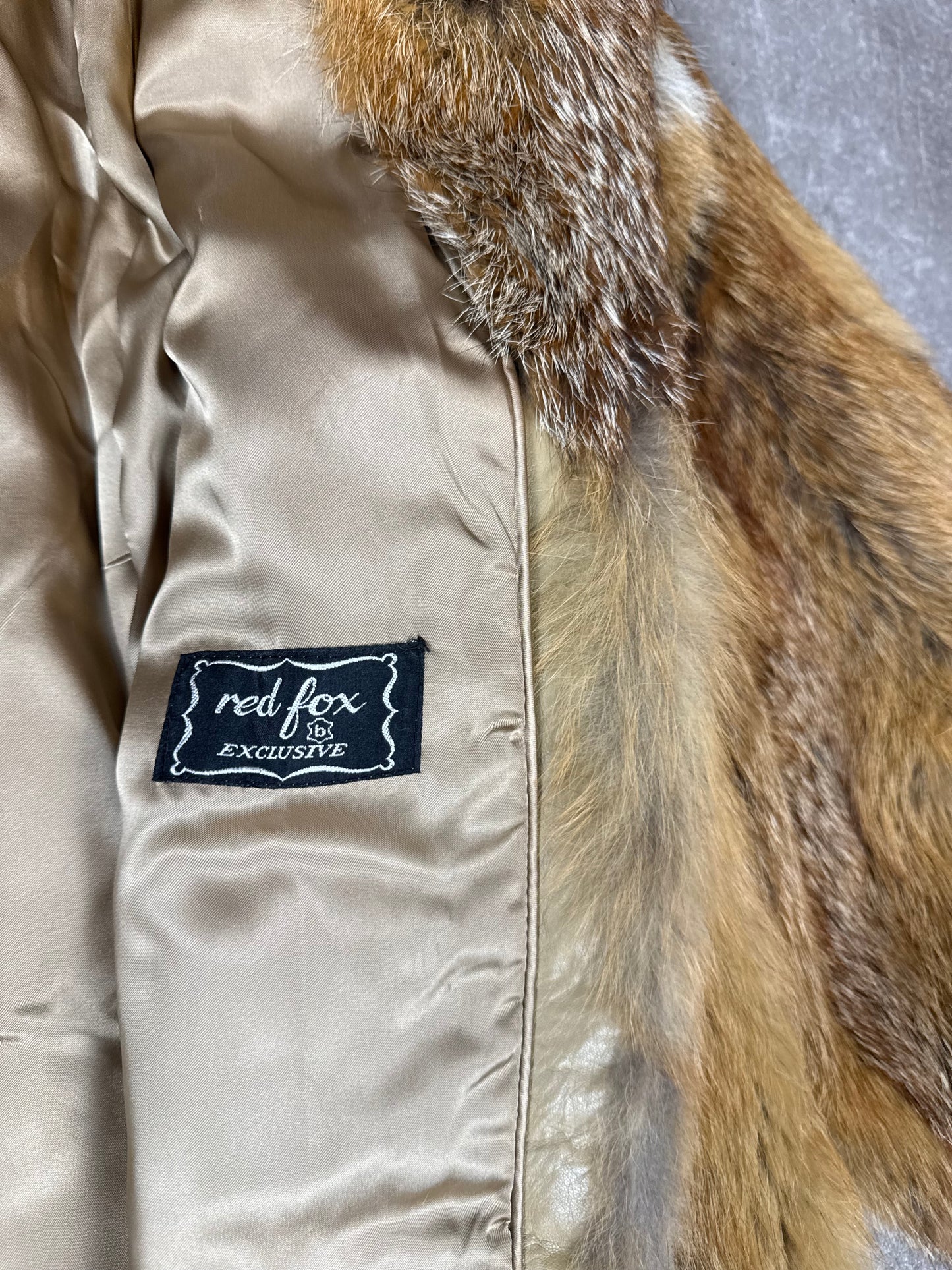 Vintage Rotfuchs Pelzmantel Red Fox Exclusive Echtfell Damen Gr. XL 44/46 Fuchs