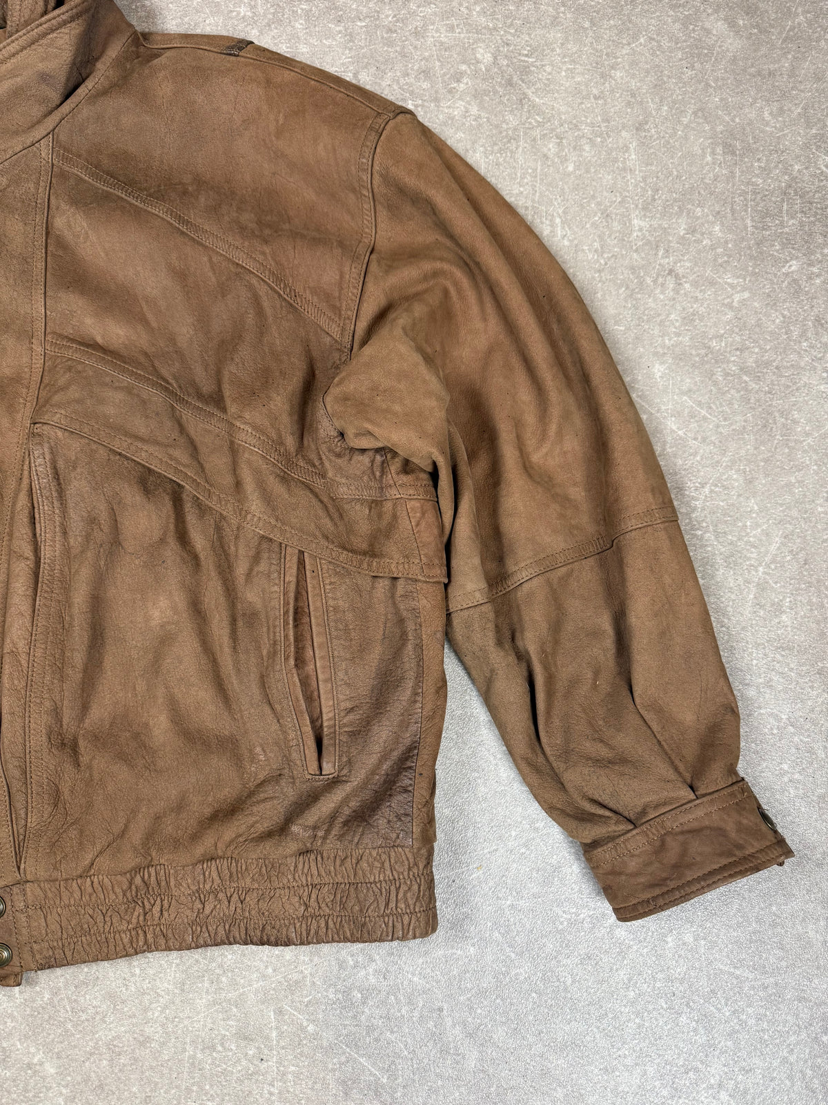 Vintage Lederjacke Herren Gr. 54 Braun – 80er Jahre Bomberjacke