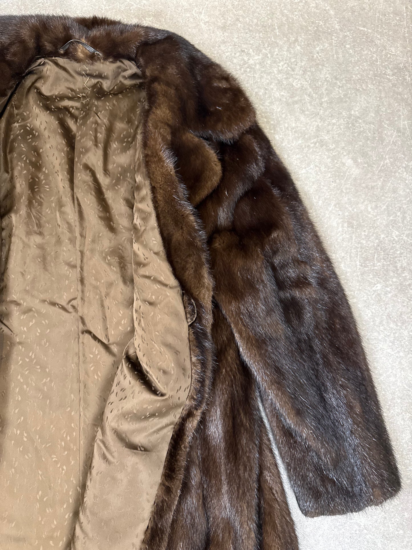Vintage Nerzmantel Echtpelz Damen M Braun Lang Pelzmantel Mink Echtfell Luxus