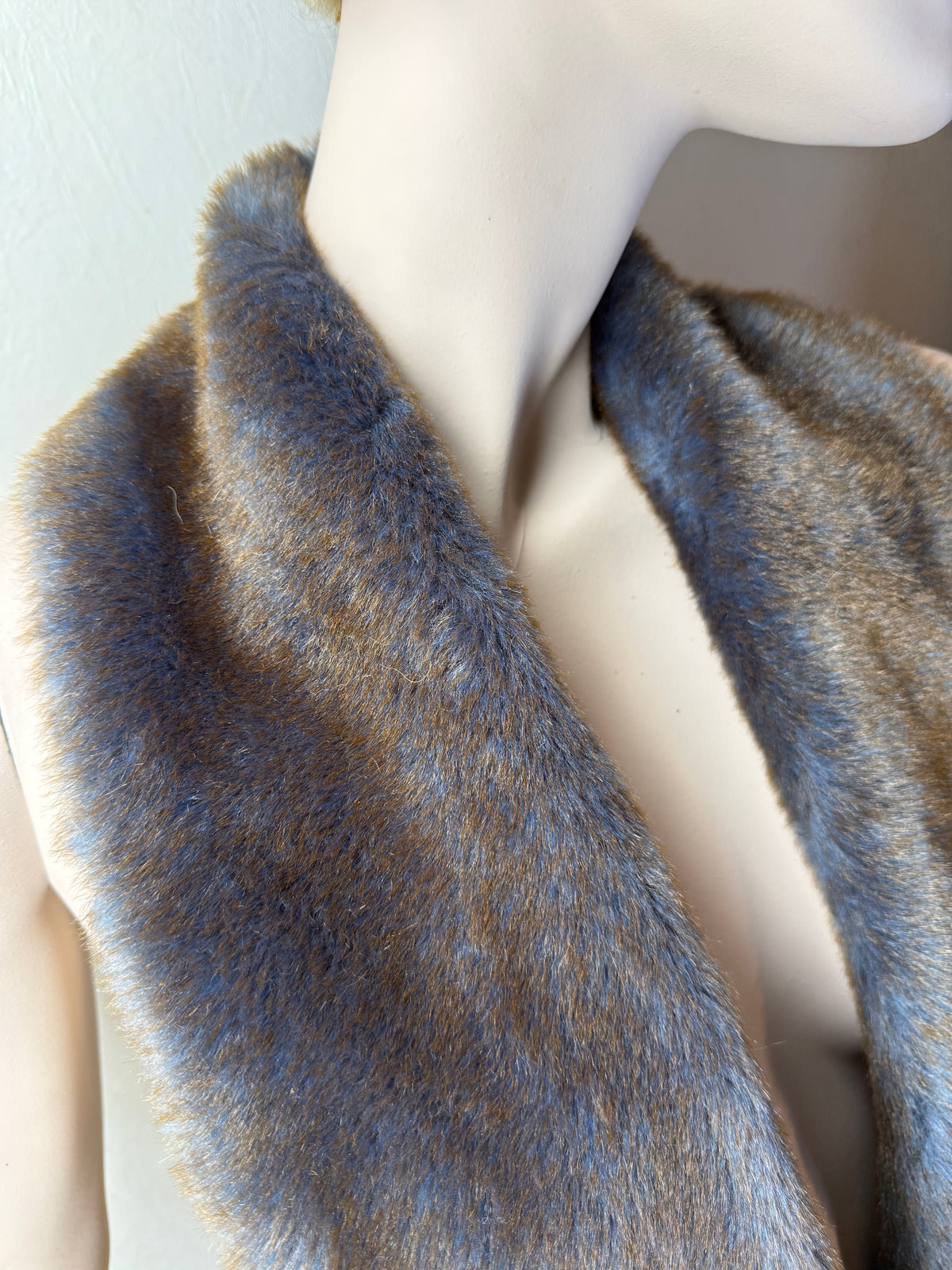 Vintage Nerz Pelzkragen Dunkelbraun Echtfell Mink Stola Damen Fellkragen ca. 105 cm