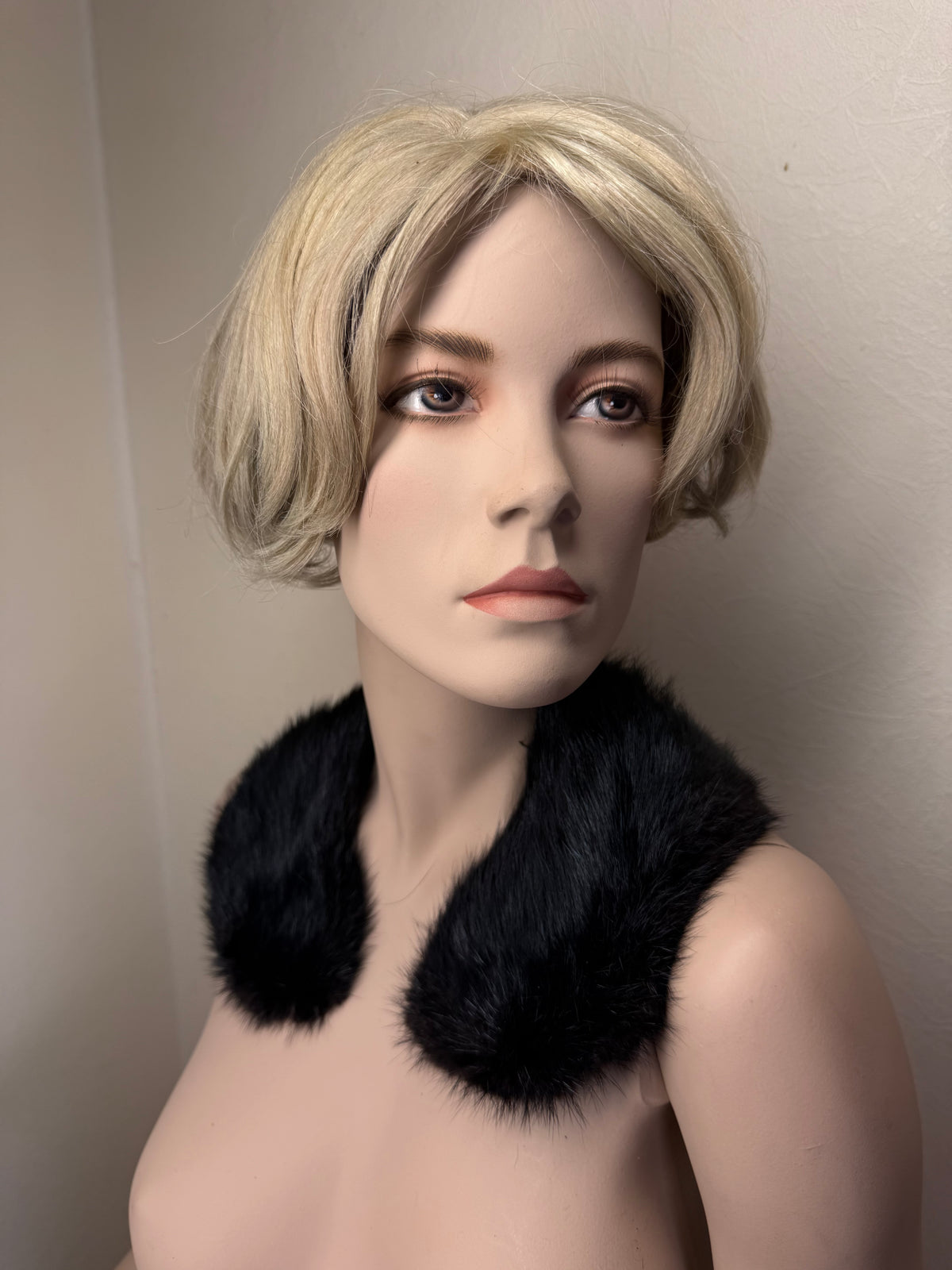 Vintage Nerz Pelzkragen Schwarz Echtfell Mink Fellkragen Pelz Stola Damen Elegant