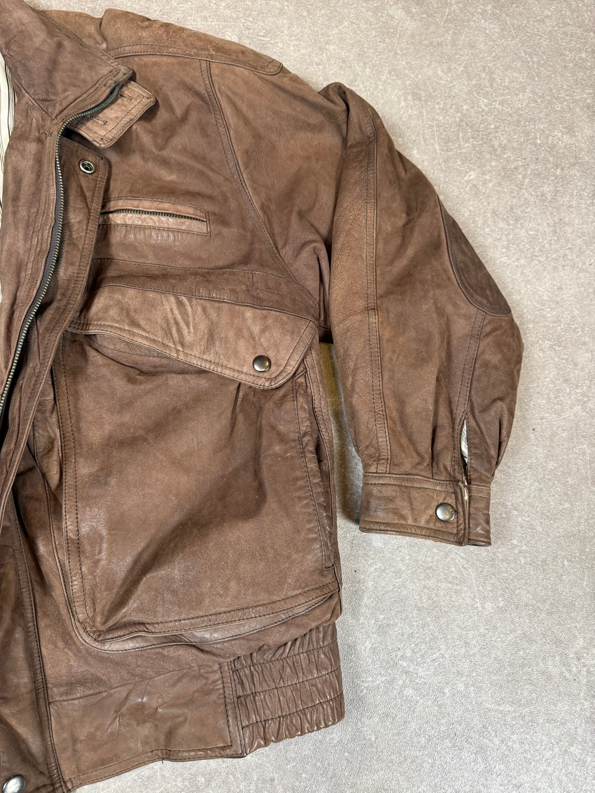 Vintage Herren Lederjacke Der Lederer Beachy Gr. 48 Braun Echtleder 80er/90er