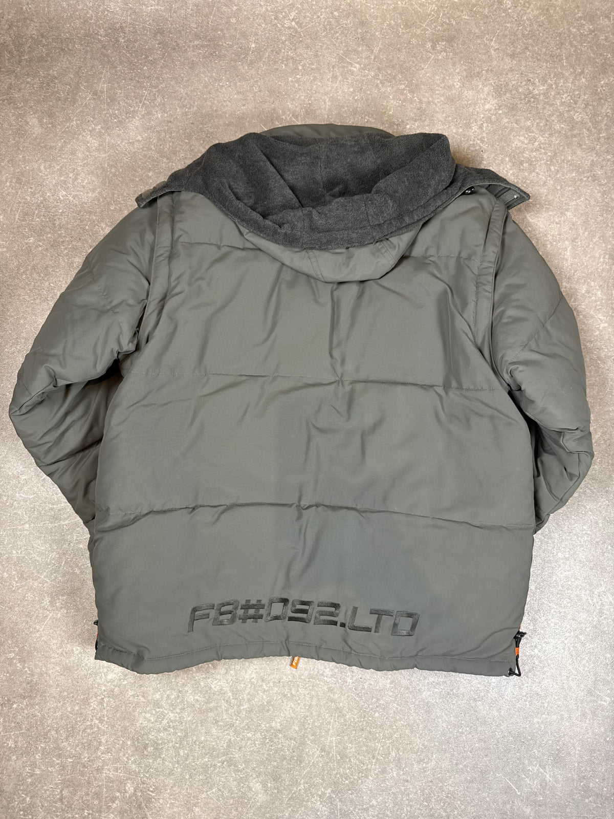 Vintage Fishbone Winterjacke XL Grau – Y2K Puffer Outdoor Jacke 2000er