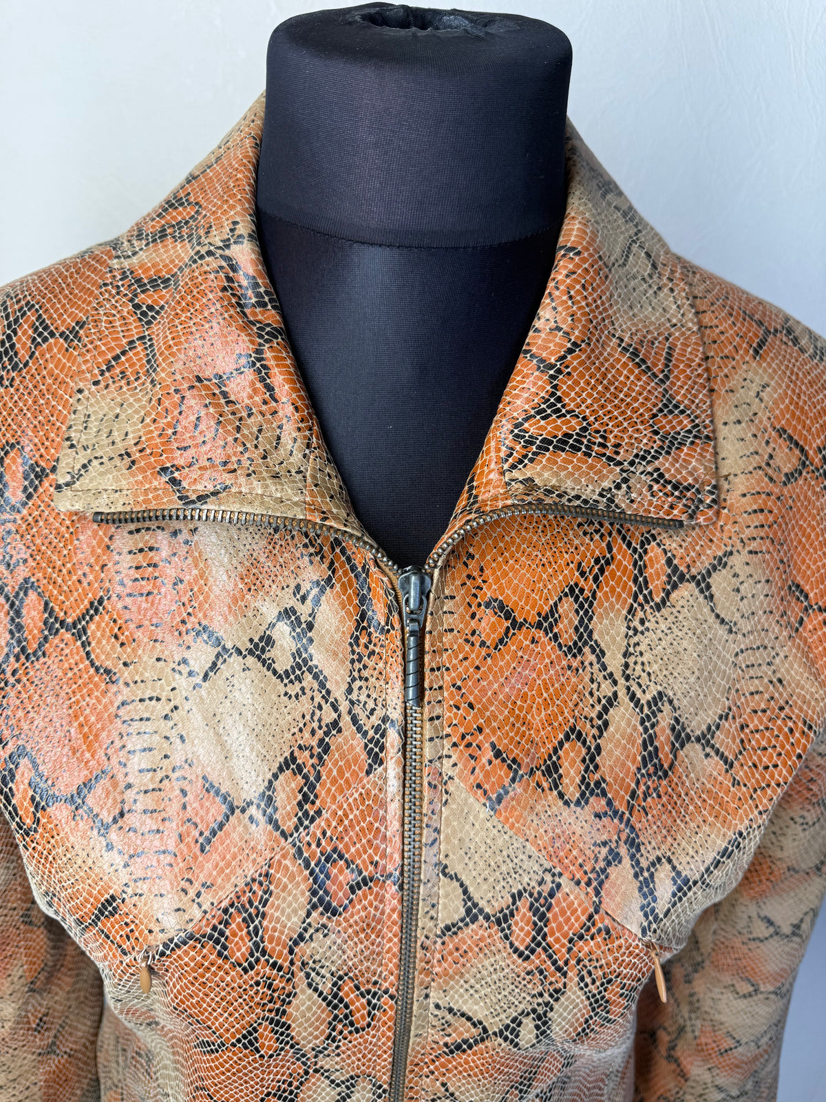 Vintage Schlangenleder Jacke Gr. 38 Snake Skin Lederjacke