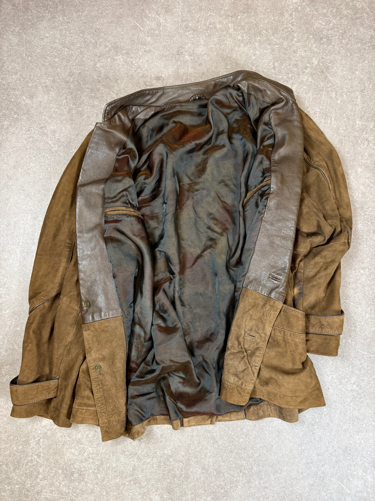 Vintage Jäger Trachten Lederjacke Blazer Braun Gr. S Wildleder Echtleder 80er 90er