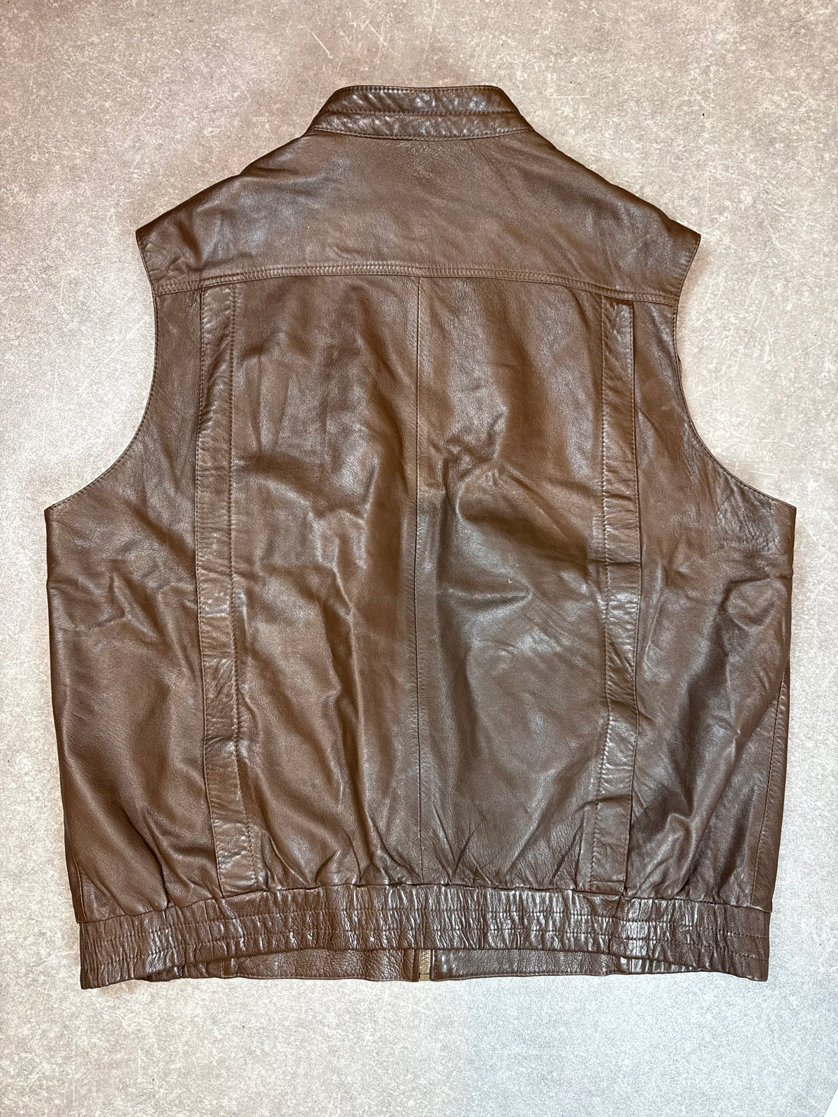 Vintage Herren Lederweste Braun – Echtleder Biker Freizeitweste