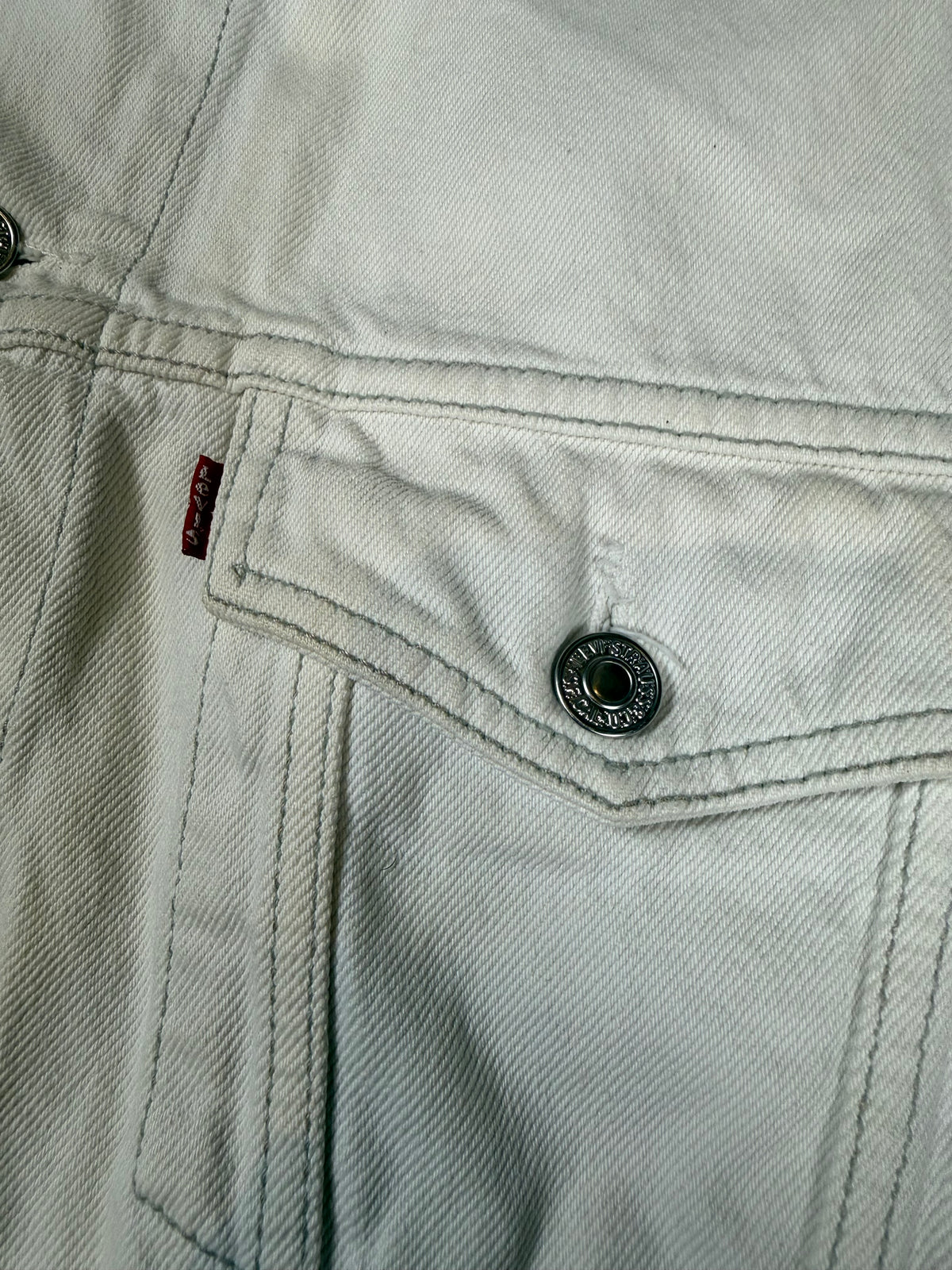 Levi’s Vintage Trucker Jeansjacke Creme Weiß Denim Herren