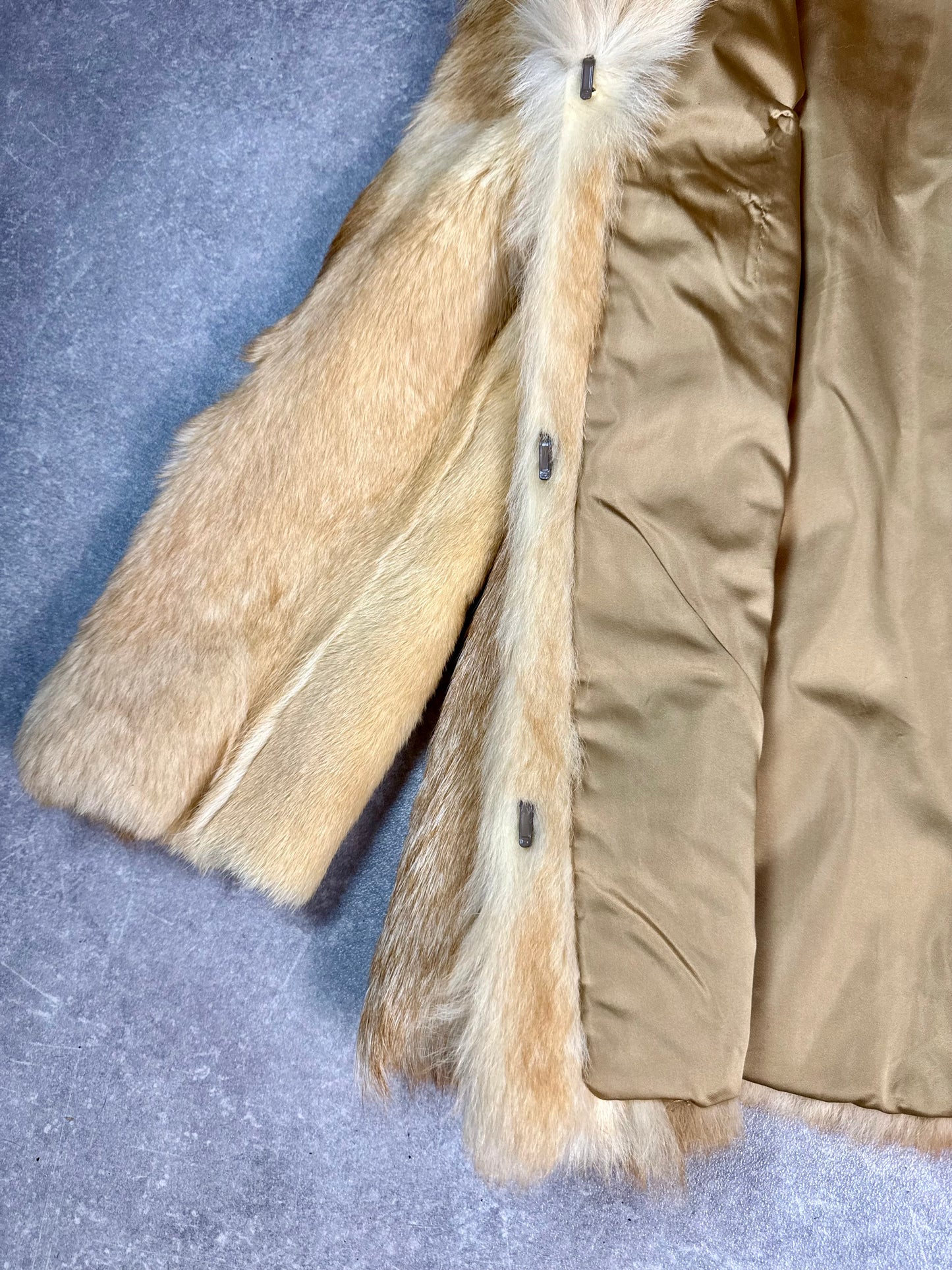 Vintage Rotfuchs Pelzjacke Echtpelz Damen Natur Braun Fox Fur Jacket Gr. S/M