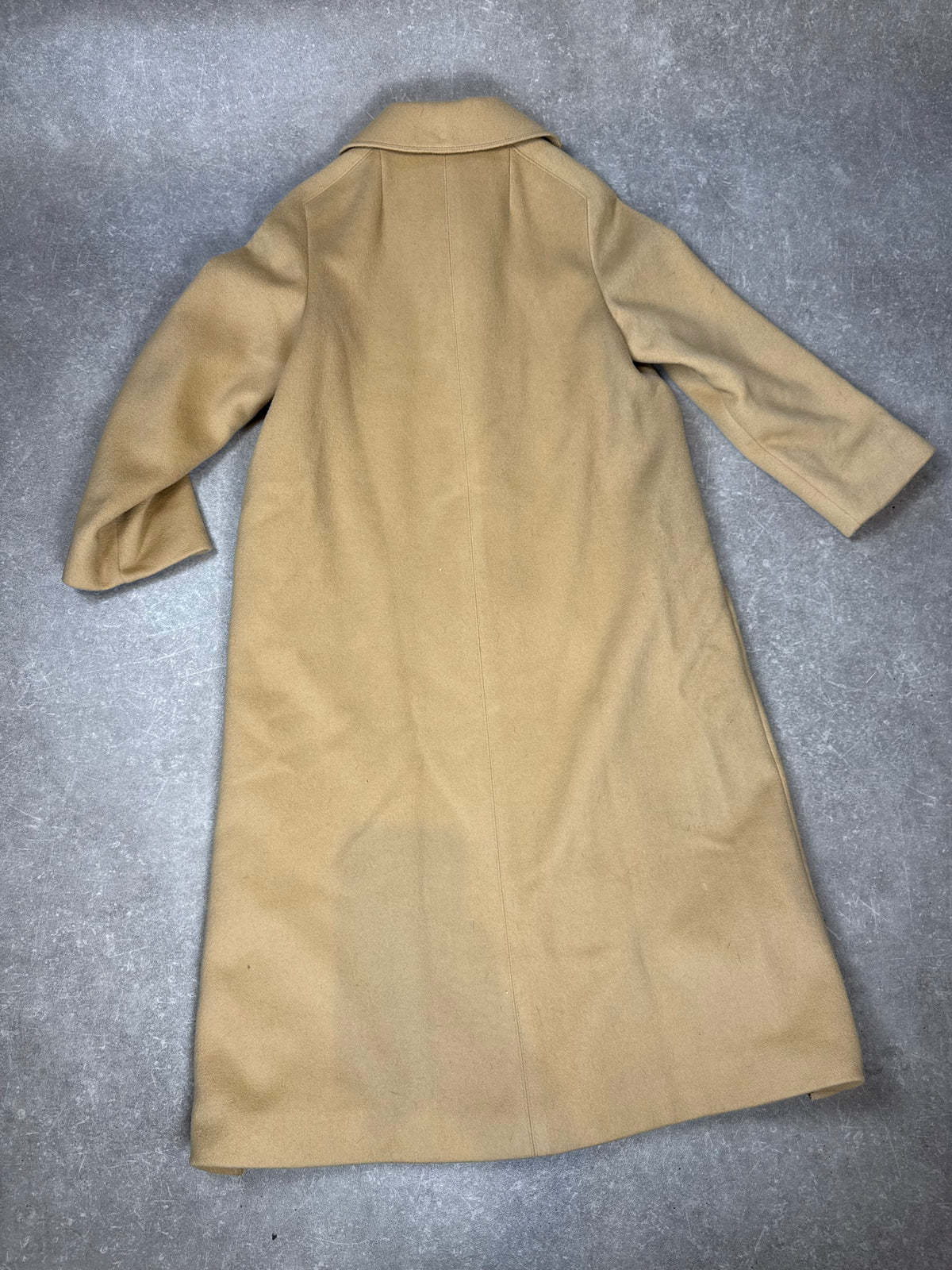 Maris Damen Mantel Beige Camel Wollmantel Lang Vintage Klassisch Gr 42
