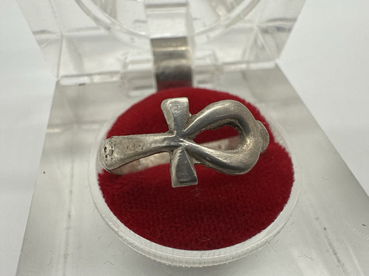 VINTAGE ECHTSILBER KREUZ RING HISTORISCH GR.62