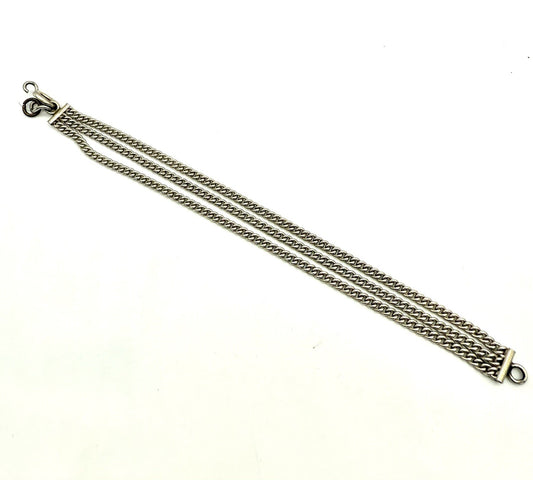 VINTAGE 925 SILBER ARMBAND - DREIREIHIG - PANZERKETTE - HANDARBEIT