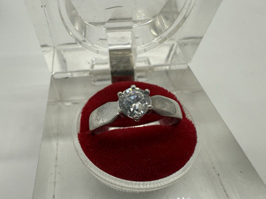 NOSTALGISCHER VINTAGE SILBERRING MIT ZIRKONIA 925 SILBER GR. 59