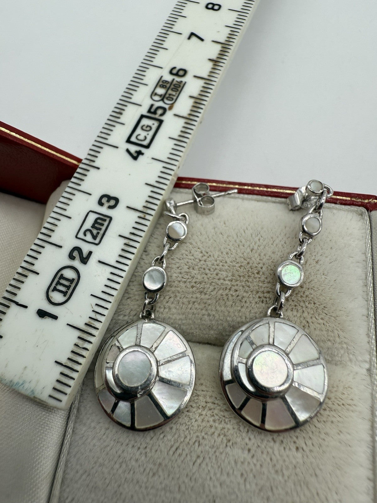 MISAKI MONACO OHRRINGE OHRHÄNGER 925 SILBER PERLMUTT DESIGN
