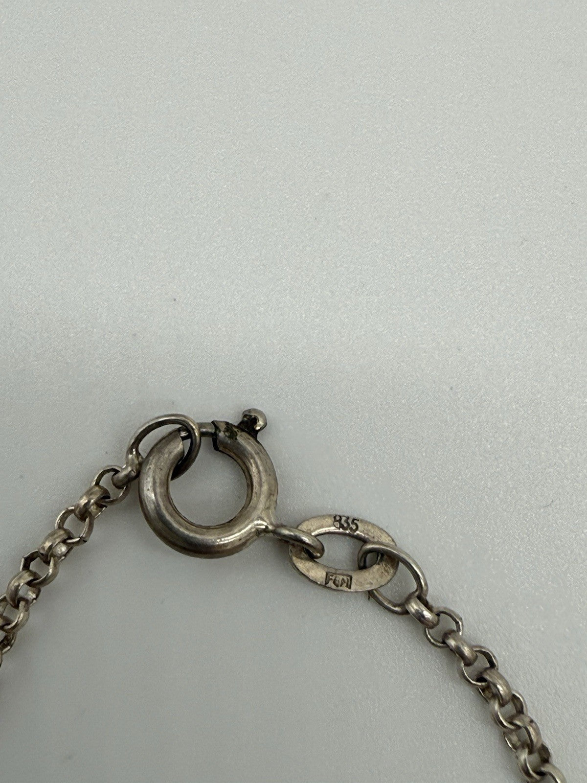 VINTAGE 835 SILBER KETTE MIT KORALLEN .- KUGELN, SCHÖNE ALTE SILBERKETTE