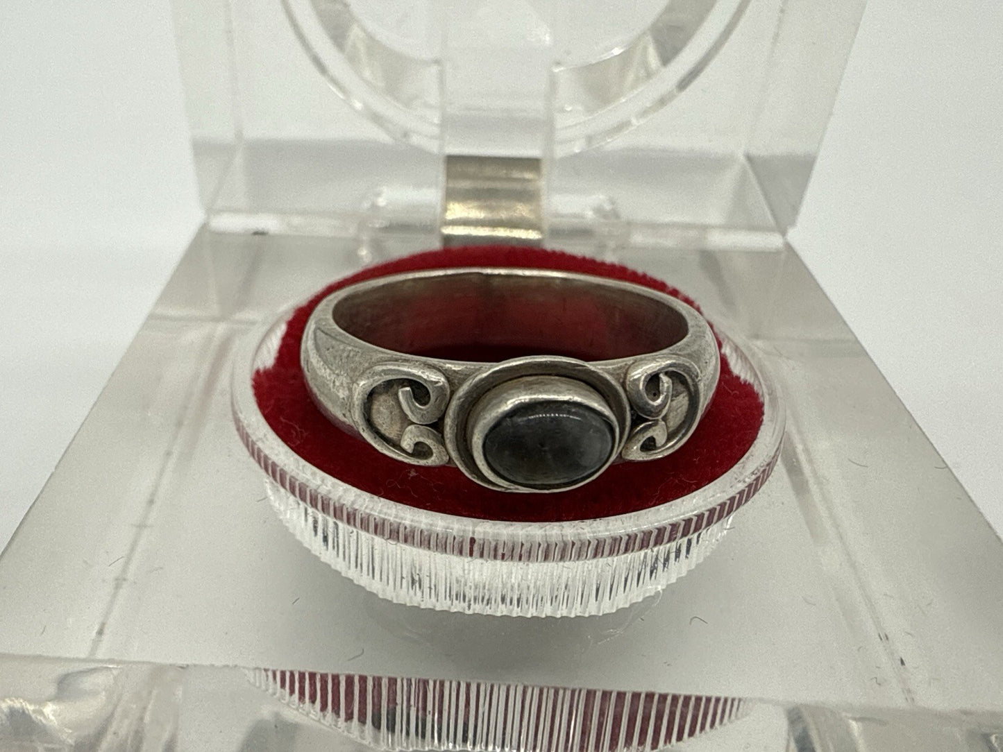 VINTAGE 925 STERLING SILBER RING MIT MONDSTEIN GR.58
