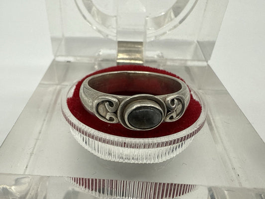 VINTAGE 925 STERLING SILBER RING MIT MONDSTEIN GR.58