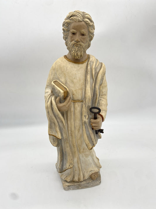 HEILIGER PETRUS MIT SCHLÜSSEL HEILIGENFIGUR GIPS 45cm