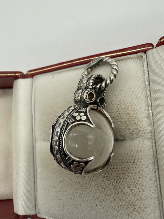 GROßER 925 STERLING SILBER GOTLAND KRISTALLKUGEL ANHÄNGER