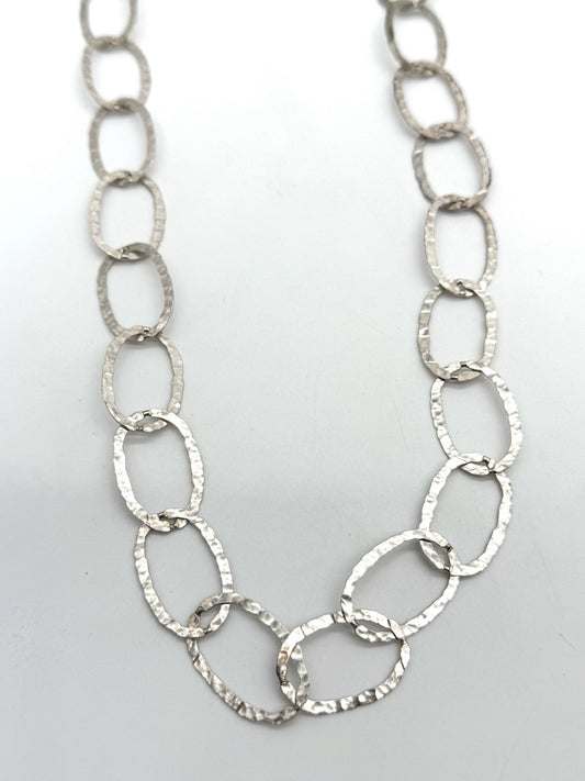 HAMMERSCHLAG HALSKETTE COLLIER VINTAGE 925 STERLING SILBER