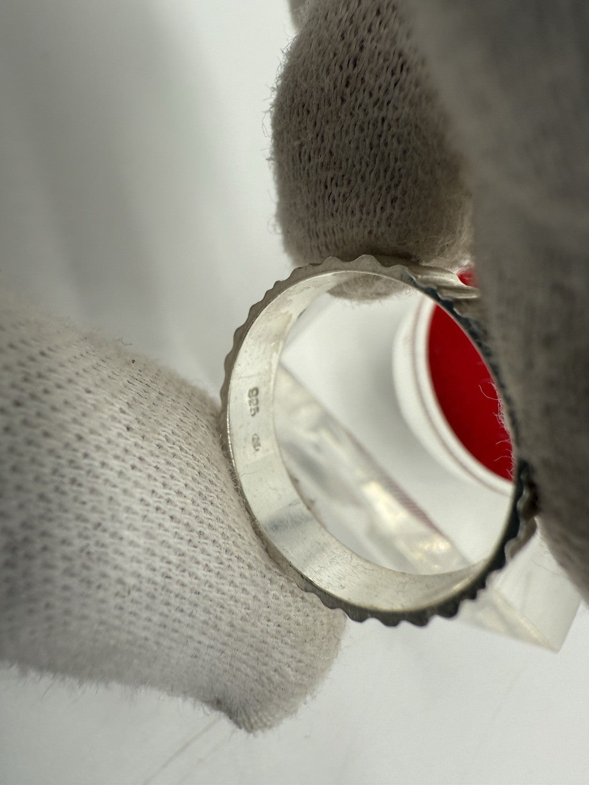 RING SILBERRING MIT RILLENMUSTER AUS STERLING SILBER 925 GR.59