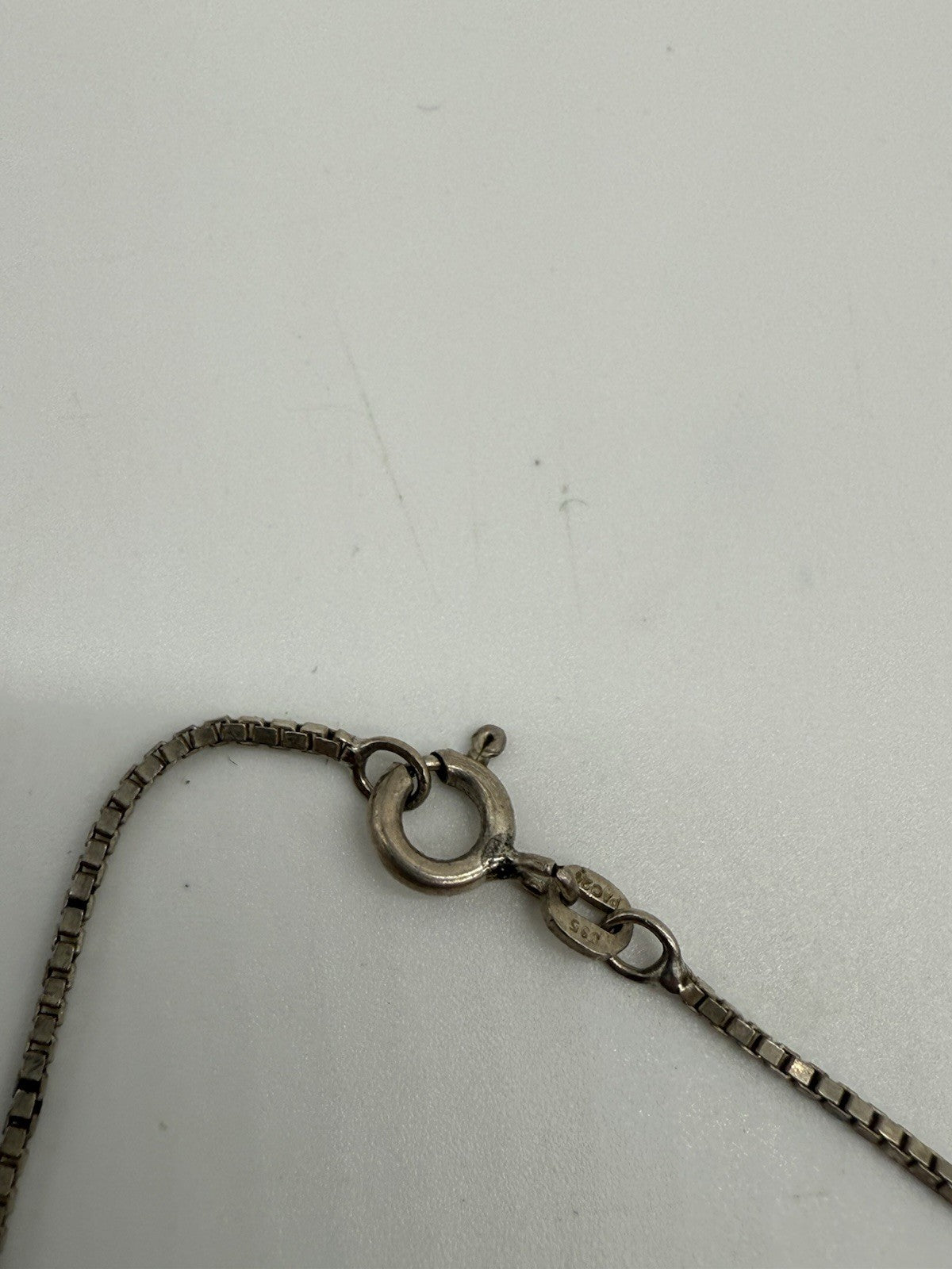 ANTIKER JUGENDSTIL ANHÄNGER 800er SILBER MIT BLAUEM STEIN + SILBER KETTE
