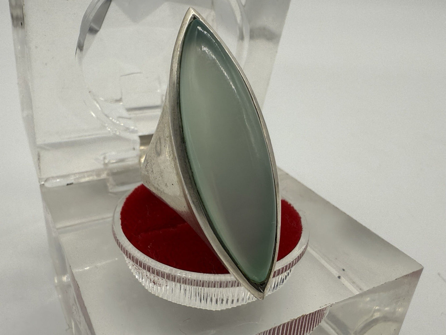 AQUA CHALCEDON RING 925 STERLING SILBER RING GR.54