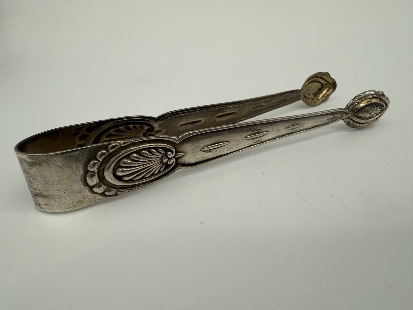 ANTIK ZUCKERZANGE 800 SILBER JUGENDSTIL ART DECO