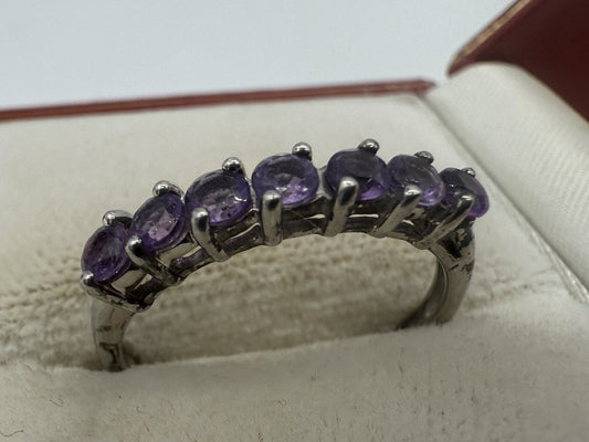 DAMEN RING 925 STERLING SILBER MIT LILA STEIN AMETHYST? GR.59