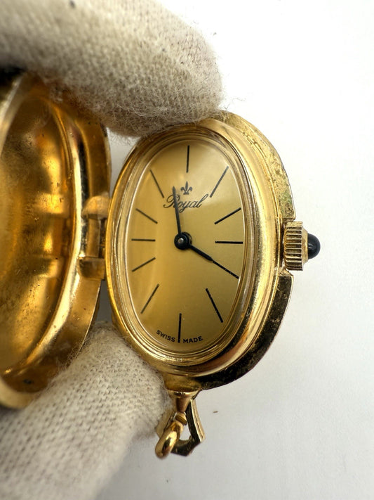 VINTAGE ROYAL SPRUNGDECKELUHR GOLD DOUBLE SWISS MADE LÄUFT