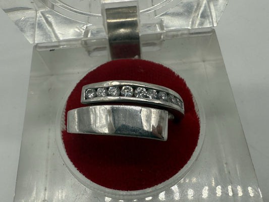 VINTAGE DAMEN RING IN 925 SILBER MIT ZIRKONIA IM WICKELDESIGN GR.57