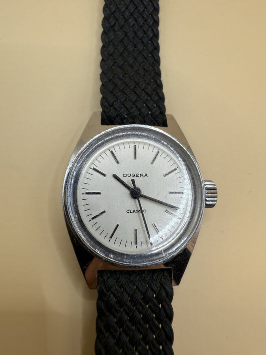 DUGENA CLASSIC DAMEN UHR  HANDAUFZUG ARMBANDUHR LÄUFT
