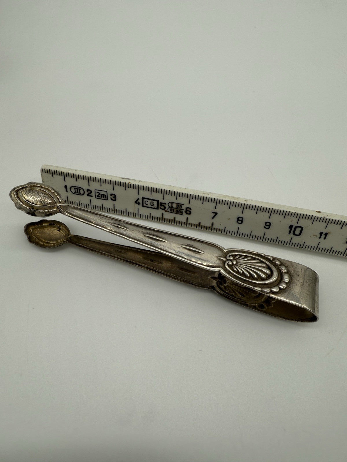 ANTIK ZUCKERZANGE 800 SILBER JUGENDSTIL ART DECO