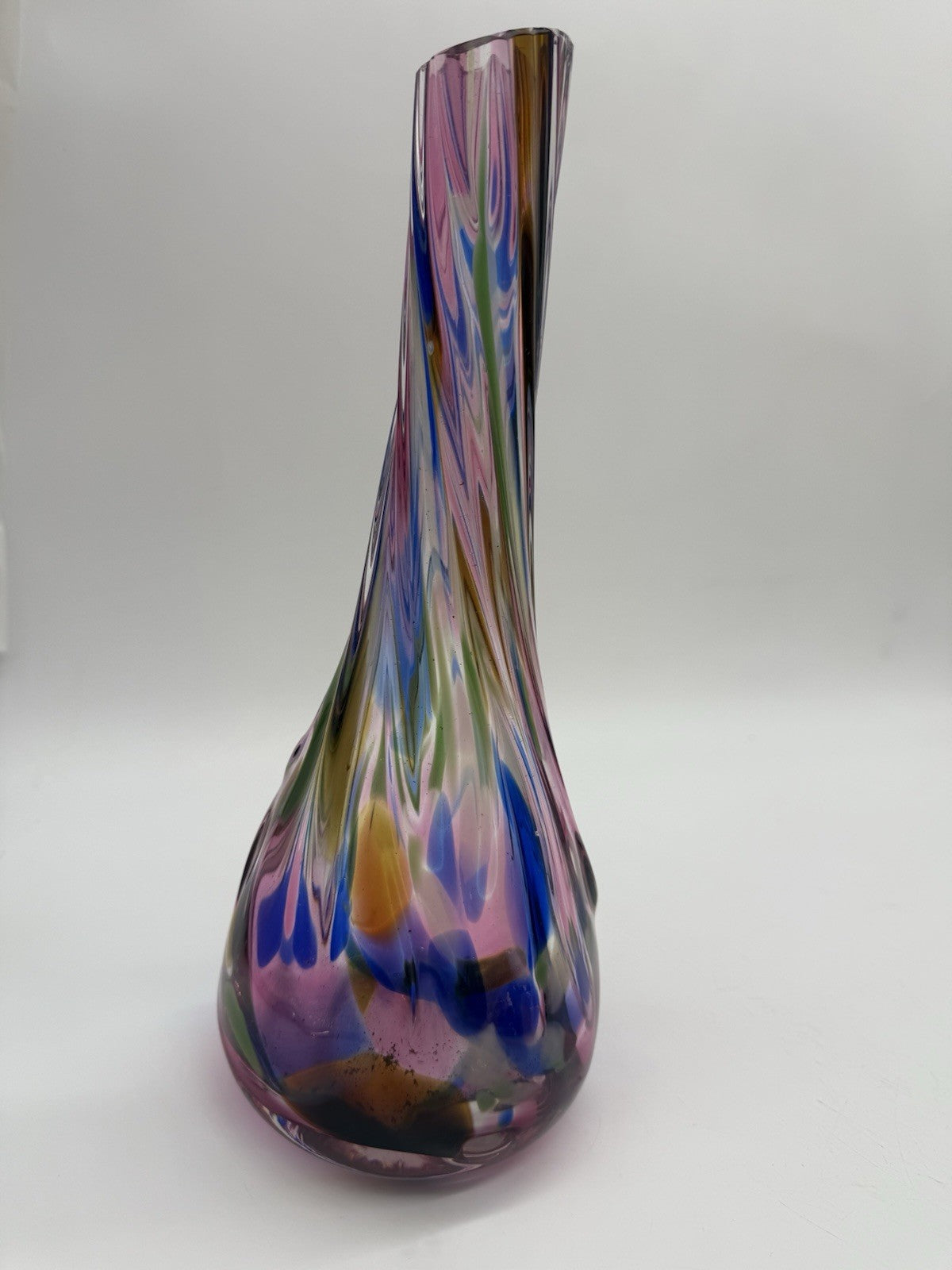 VINTAGE MURANO VASE BUNT GLAS 60er- 70er JAHRE