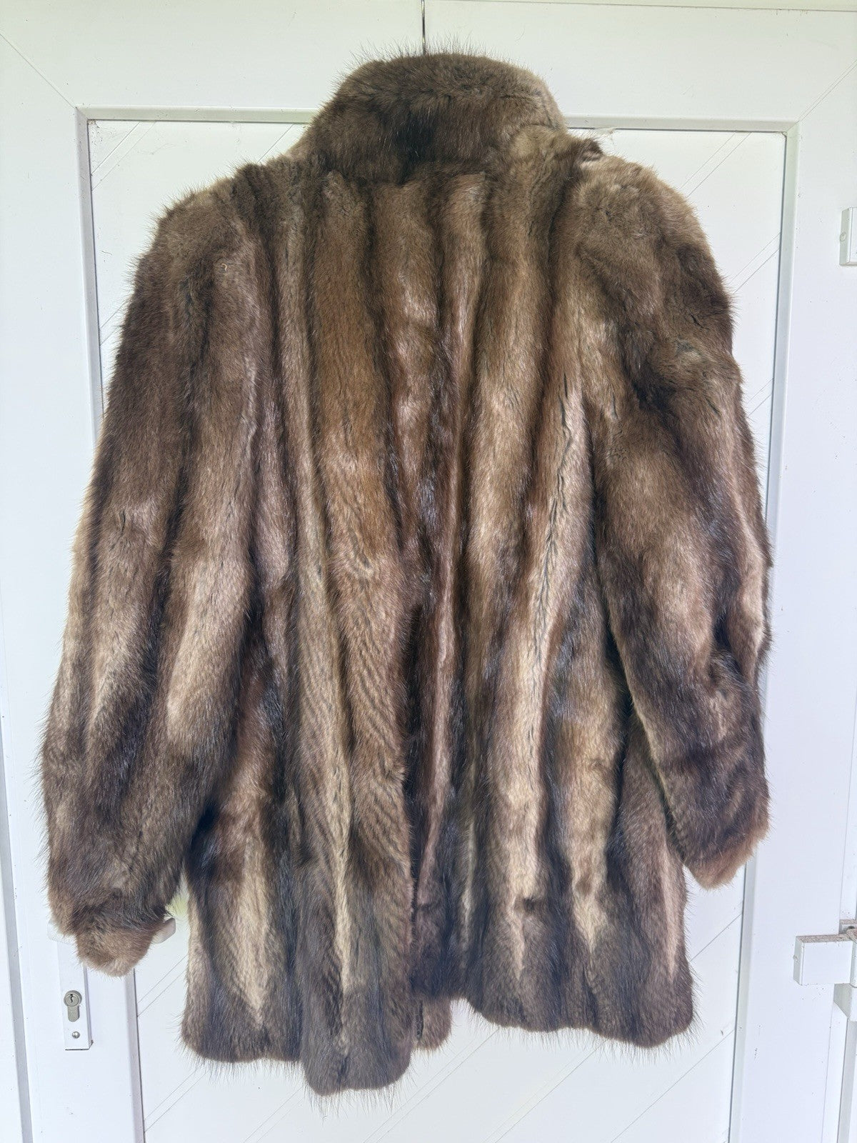 VINTAGE NERZMANTEL SCHÖNE PELZJACKE JACKE FELL ECHTPELZ BRAUN GR. M