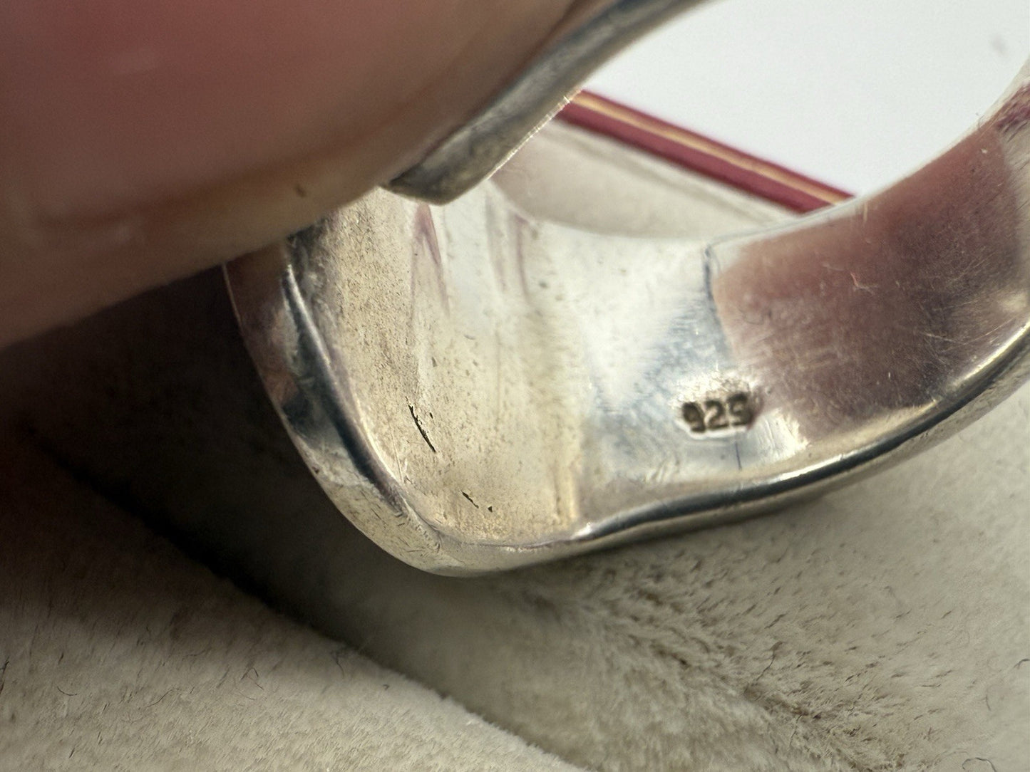 VINTAGE 925 STERLING SILBER RING MIT MUSCHEL PERLMUTT GR.56