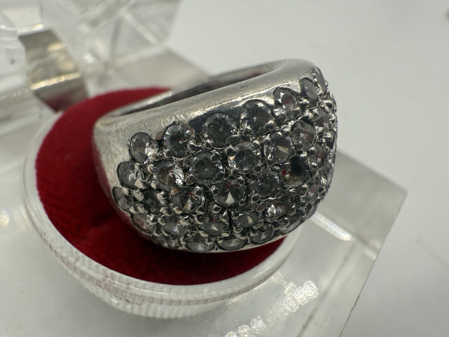 VINTAGE SILBERRING 925 SILBER MIT ZIRKONIA GR.49