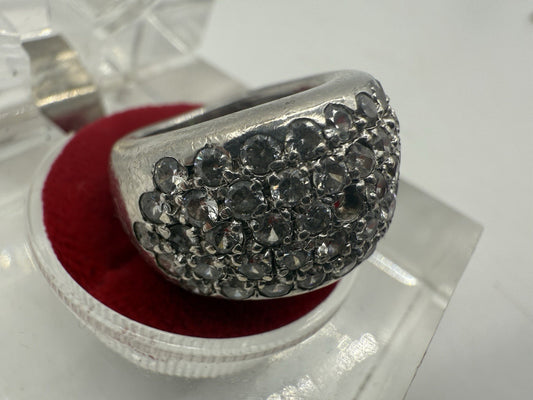 VINTAGE SILBERRING 925 SILBER MIT ZIRKONIA GR.49