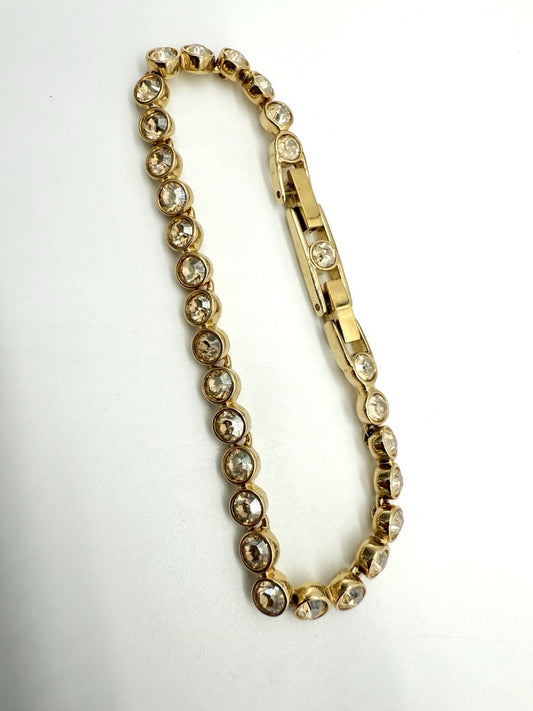 VINTAGE SWAROVSKI TENNIS ARMBAND CITRIN VERGOLDET