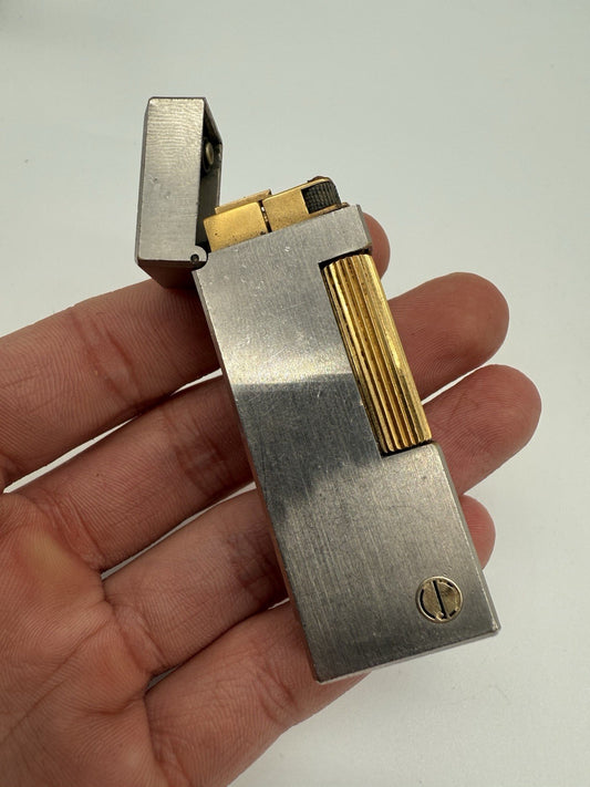 DUNHILL FEUERZEUG SILBER GOLD DESIGN VINTAGE