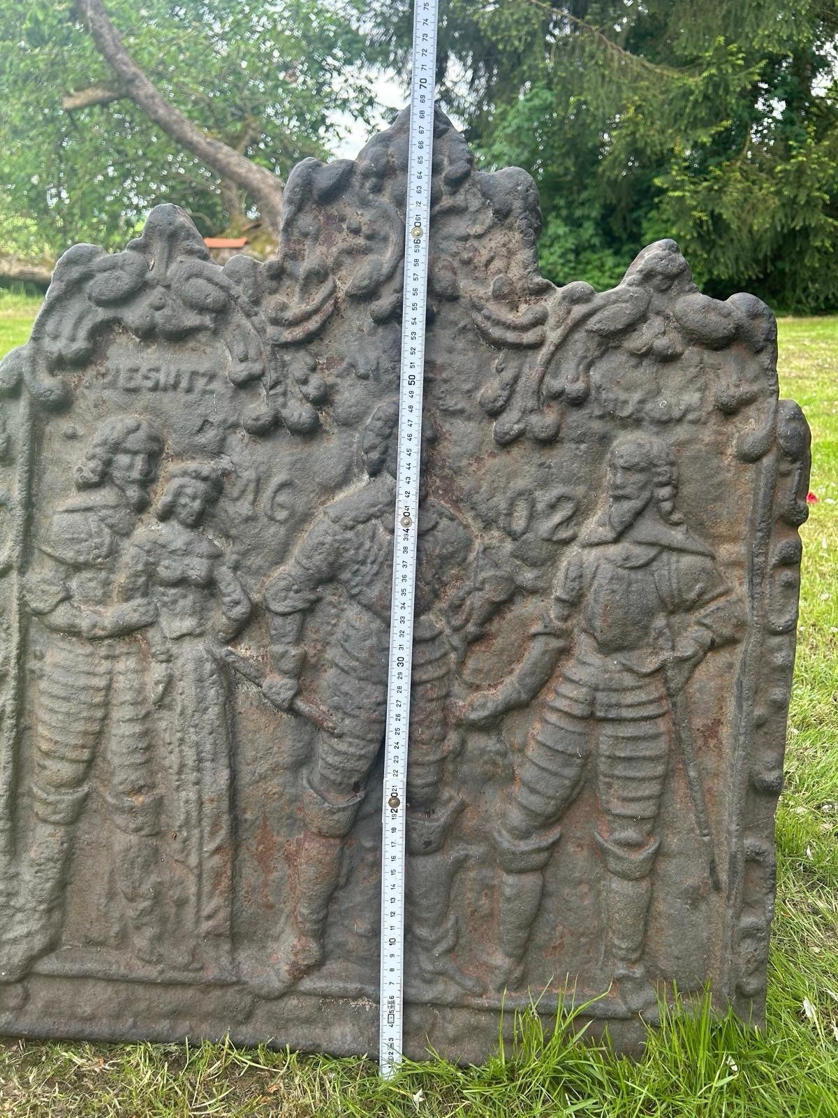ANTIKE KAMINPLATTE WESEL UND DEN BOSCH - GUSSEISEN 1629 - HISTORISCH