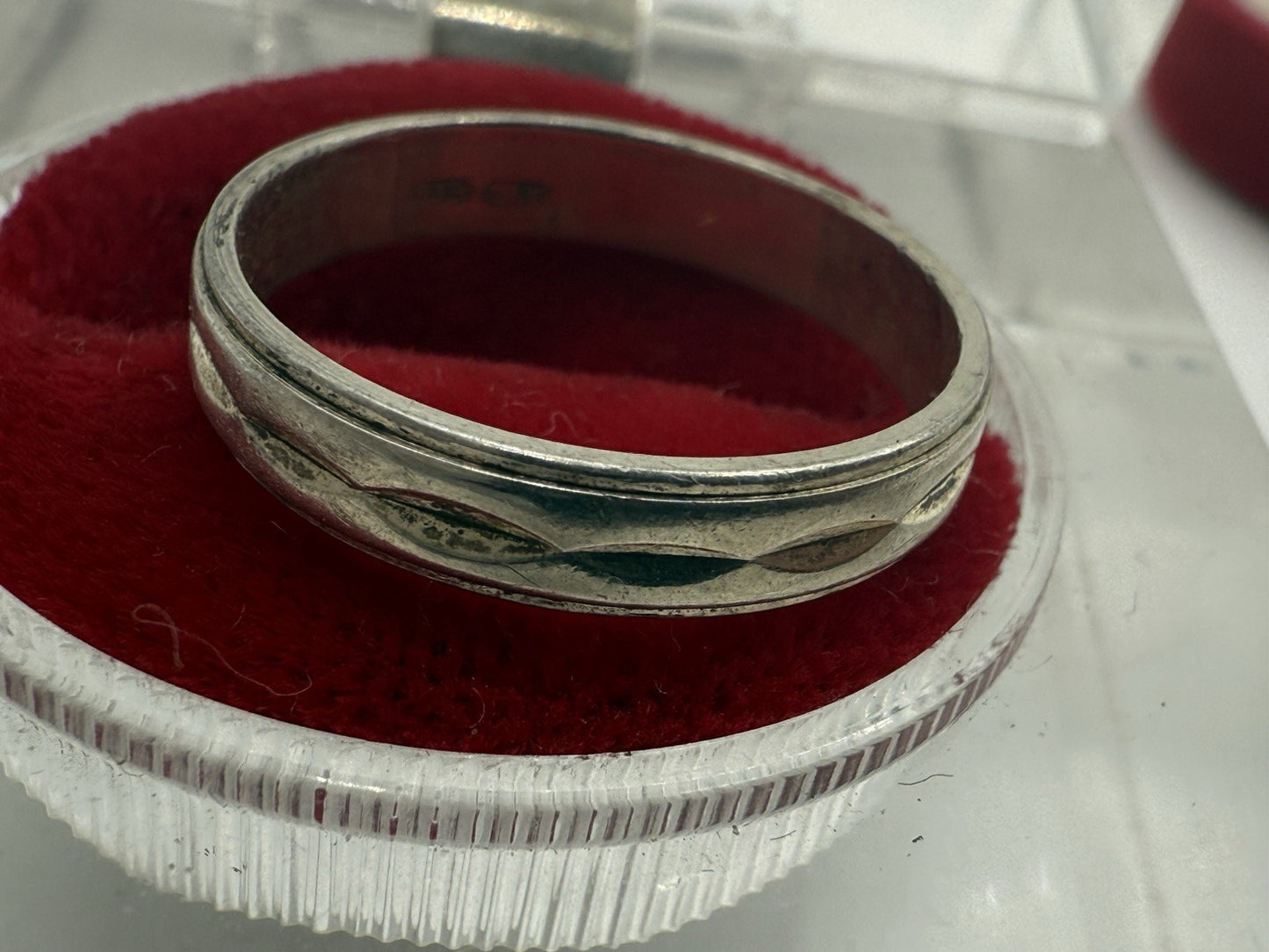 VINTAGE 835 SILBER RING SCHMAL MIT SCHÖNEM DESIGN GR.52