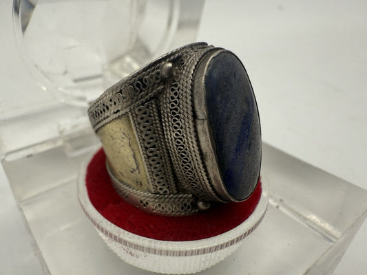 ANTIKER ORIENT AFGHANISCHER RING BLAUER KYANIT EDELSTEIN RING GR.57