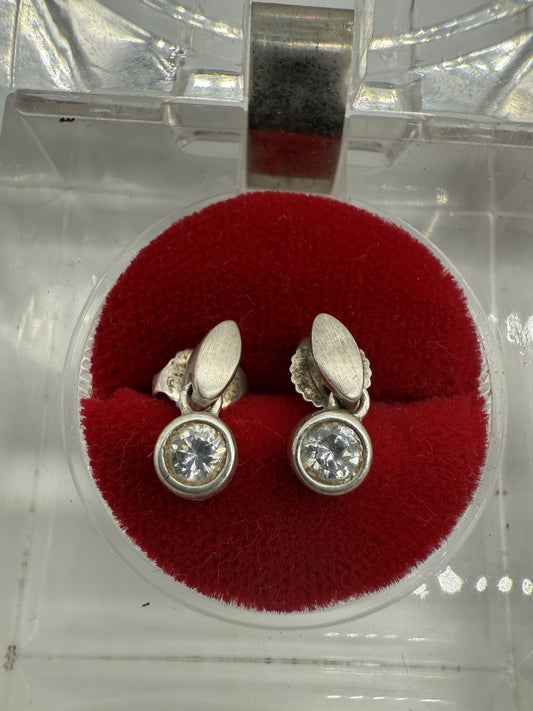 FOSSIL 925 SILBER DAMEN OHRSTECKER ZIRKONIA OHRRINGE